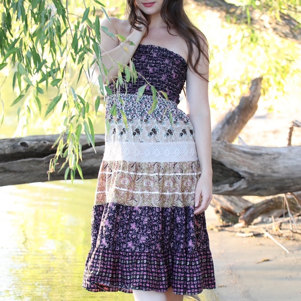 BOHO Strapless Dress